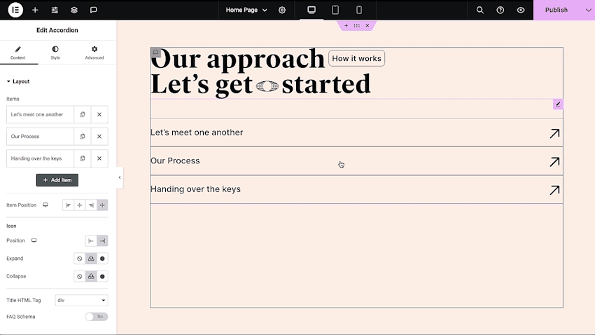 Screenshot of Elementor