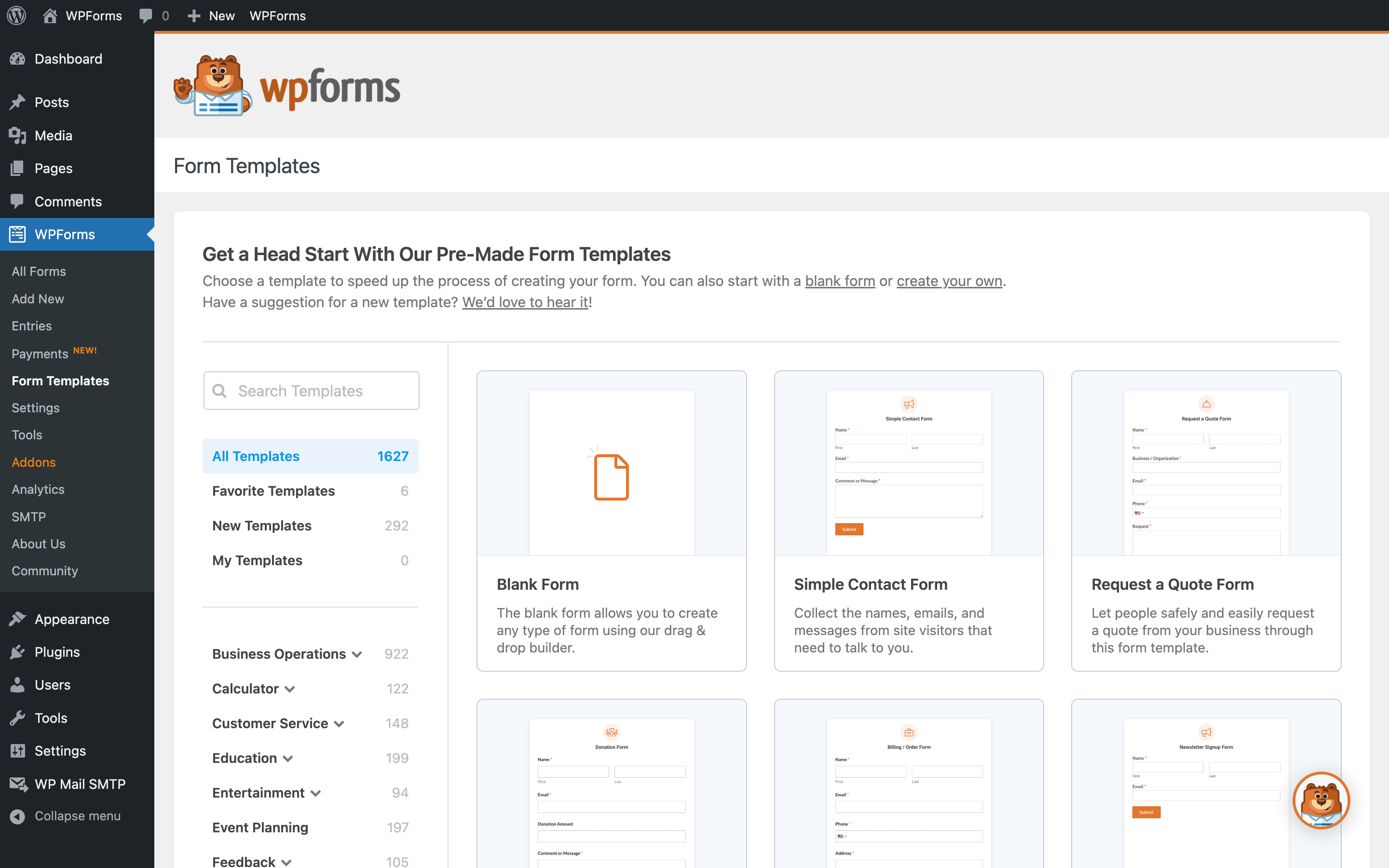 Screenshot of WPForms Pro