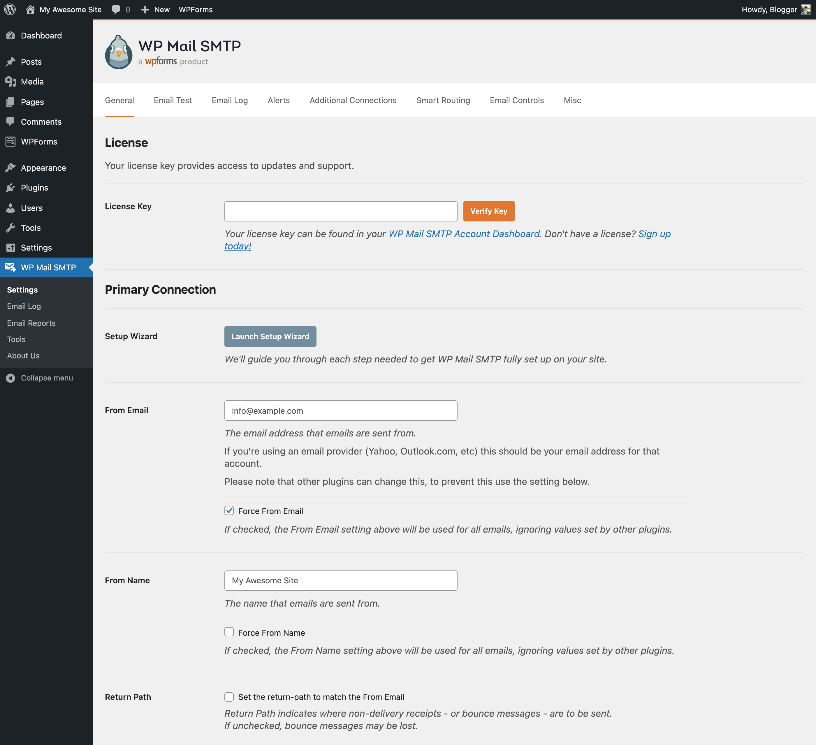 Screenshot of WP Mail SMTP