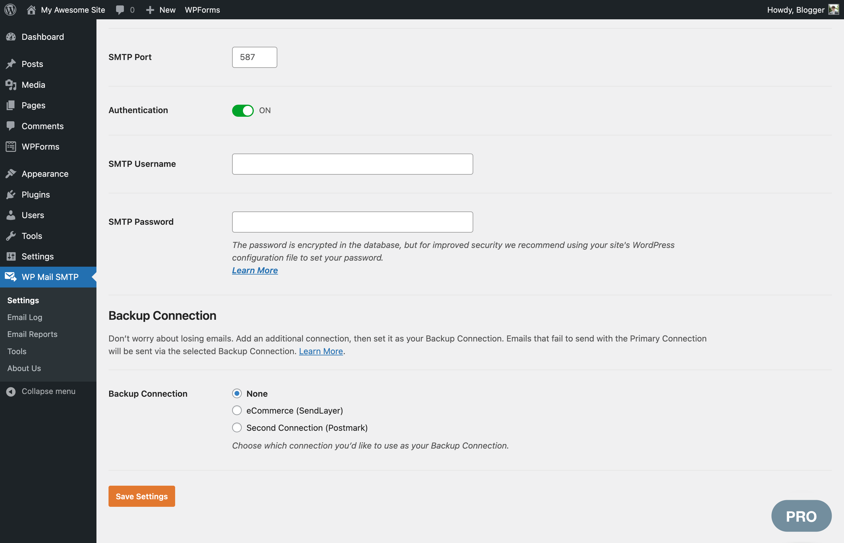 Screenshot of WP Mail SMTP