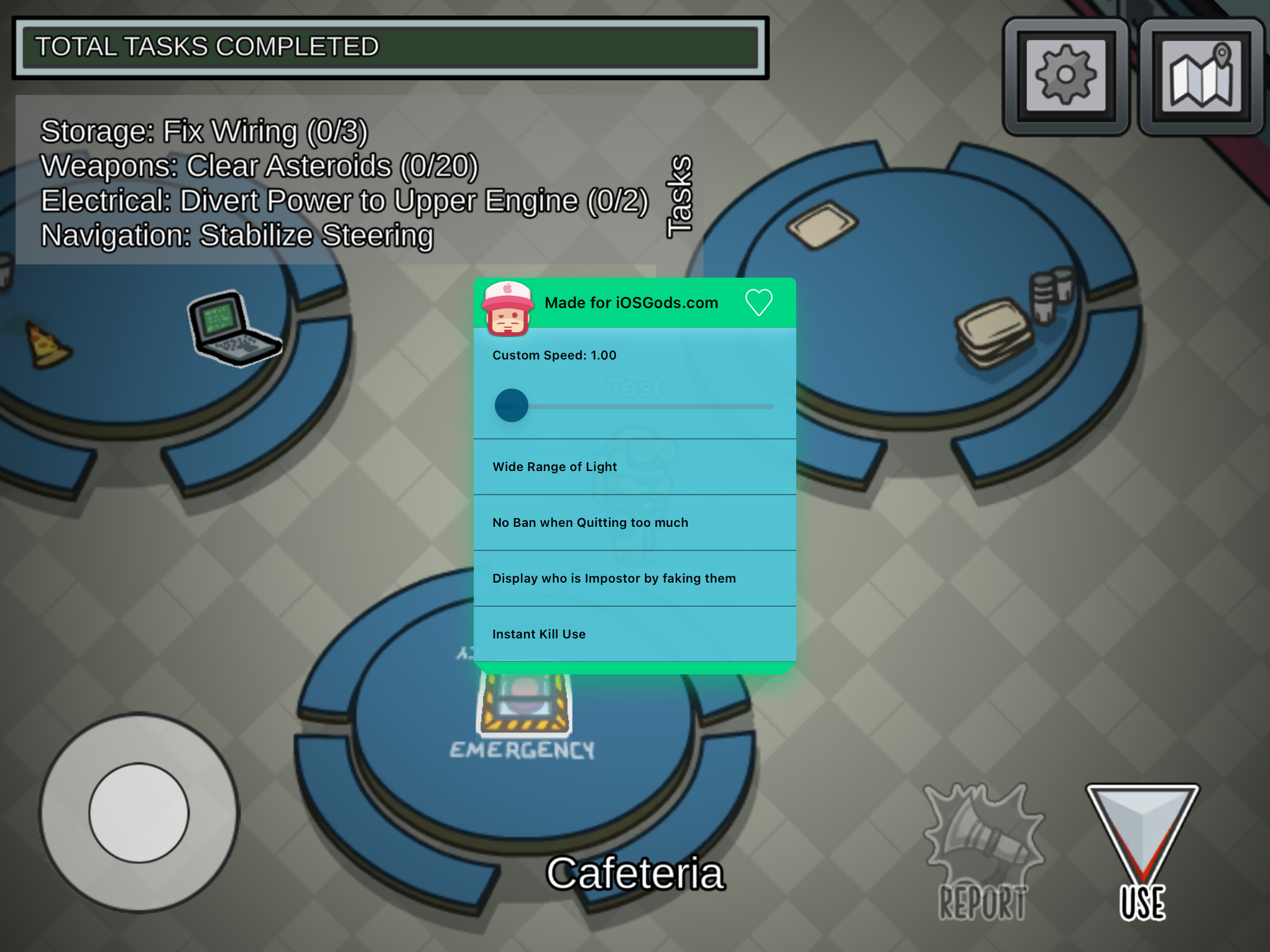 Screenshot of Among Us Mod Menu
